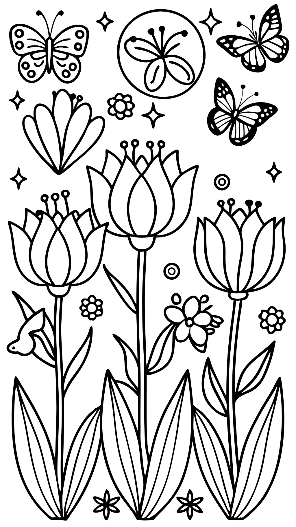 coloriages de tulipes